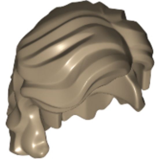 Minifigure, Hair Mid-Length Wavy with Center Part and Sidelocks