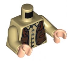 Torso Shirt with Buttons and Brown Western Style Vest Pattern / Tan Arms / Light Nougat Hands