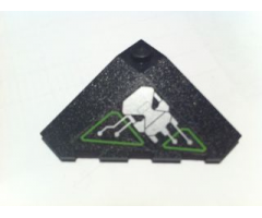 Wedge 4 x 4 (Slope 18 Corner) with Silver and Lime Circuitry and Skull Pattern (Sticker) - Set 7713