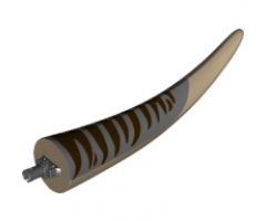 Animal, Body Part Dinosaur Tail Tyrannosaurus rex with Pin, Dark Bluish Gray Top with Dark Brown Stripes Pattern