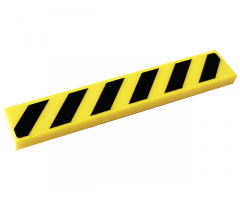 Tile 1 x 6 with Black Danger Stripes Pattern (Sticker) - Set 76166
