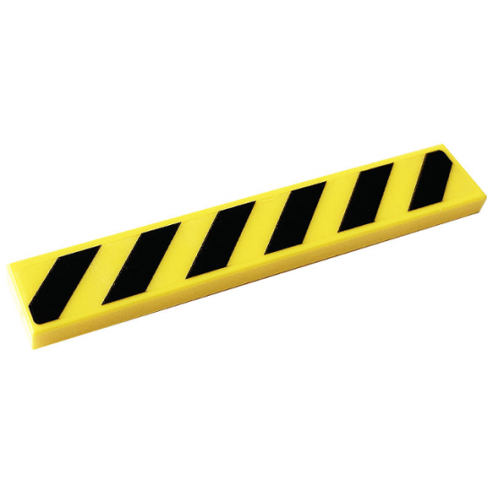 Tile 1 x 6 with Black Danger Stripes Pattern (Sticker) - Set 76166