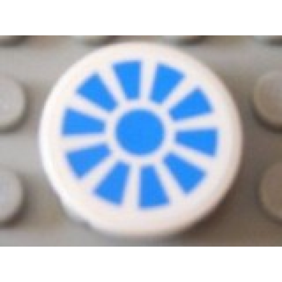 Tile, Round 2 x 2 with Blue Propeller Pattern (Sticker) - Set 8118