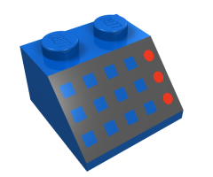 Slope 45 2 x 2 with 12 Buttons, 3 Red Lamps, Black Panel Pattern