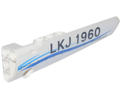 Technic, Panel Fairing # 6 Long Smooth, Side B with Blue Curved Stripes and 'LKJ 1960' Pattern (Sticker) - Set 42025