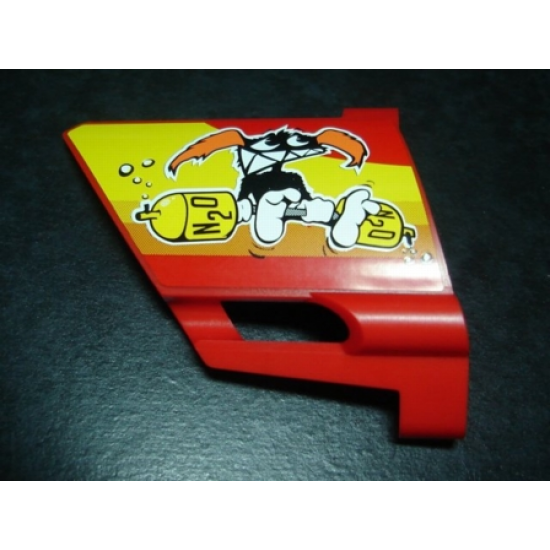Technic, Panel Fairing #23 Large Short, Small Hole, Side B with Nitro Mascot and N2O Bottles Pattern (Sticker) - Set 8146