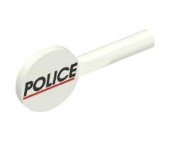 Minifigure, Utensil Signal Paddle with 'POLICE' Red Line Pattern