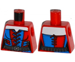 Torso Batman Female Corset with Red and Blue Laces, Dark Bluish Gray Belt Pattern
