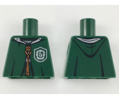 Torso Hooded Robe over Sweater, White Collar, Dark Orange Laces, Slytherin Logo Pattern