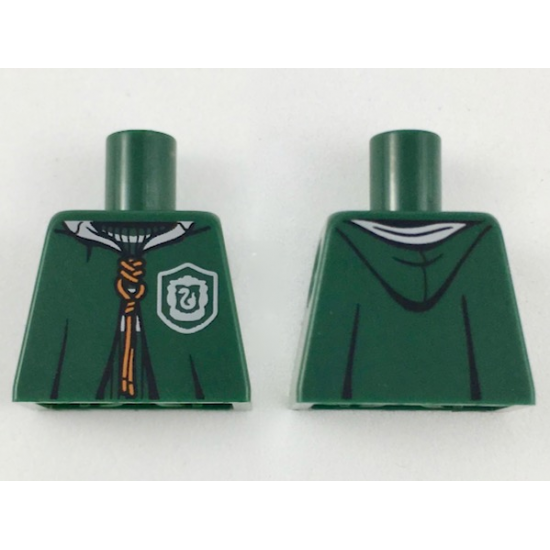 Torso Hooded Robe over Sweater, White Collar, Dark Orange Laces, Slytherin Logo Pattern