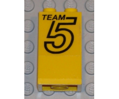 Slope 75 2 x 2 x 3 - Hollow Studs with Black 'TEAM 5' Pattern (Sticker) - Set 5581