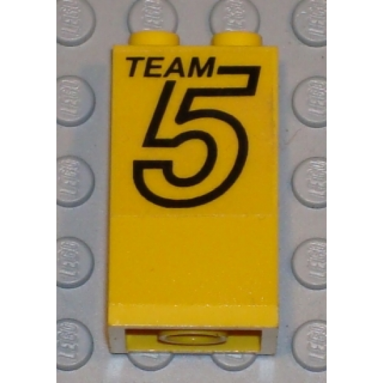 Slope 75 2 x 2 x 3 - Hollow Studs with Black 'TEAM 5' Pattern (Sticker) - Set 5581