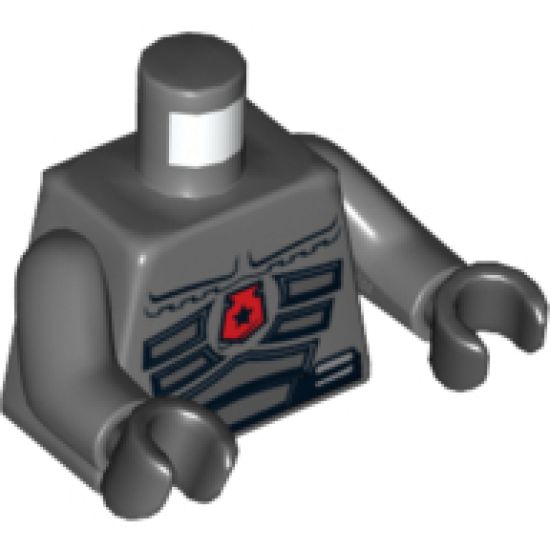 Torso Space Police 3 Officer Pattern / Dark Bluish Gray Arms / Black Hands