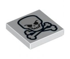 Tile 2 x 2 with Skull and Crossbones Pattern