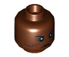 Minifigure, Head Alien with Black Mouth and Dots on Cheeks Pattern (SW Agen Kolar) - Hollow Stud
