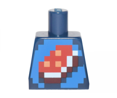 Torso Shirt with Pixelated Porkchop Icon on Blue Background Pattern