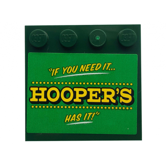 Tile, Modified 4 x 4 with Studs on Edge with 'IF YOU NEED IT... HOOPER'S HAS IT!' Pattern (Sticker) - Set 21324