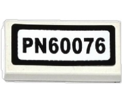 Tile 1 x 2 with 'PN60076' Pattern (Sticker) - Set 60076