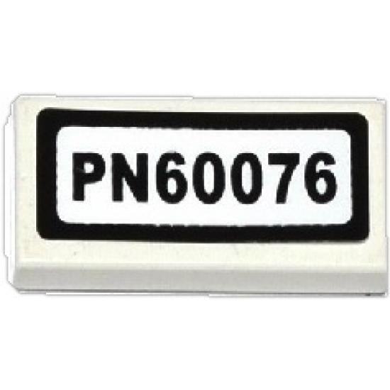 Tile 1 x 2 with 'PN60076' Pattern (Sticker) - Set 60076