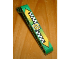 Technic, Liftarm 1 x 9 Bent (7 - 3) Thick with '2', Arrows and Checkered Pattern (Sticker) - Set 8241