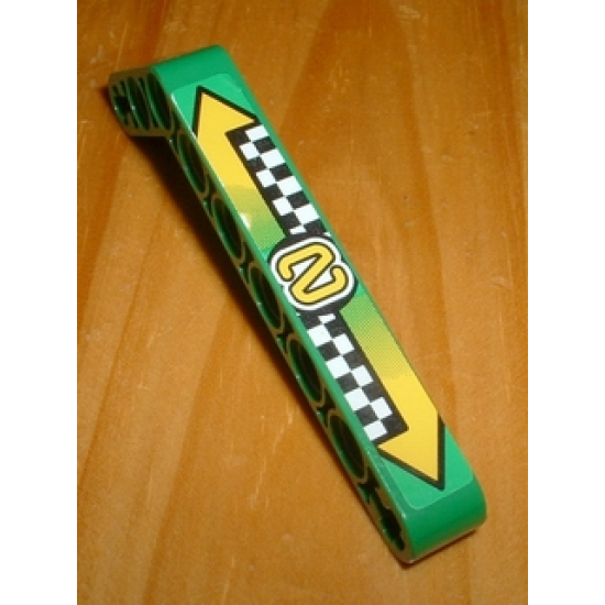 Technic, Liftarm 1 x 9 Bent (7 - 3) Thick with '2', Arrows and Checkered Pattern (Sticker) - Set 8241