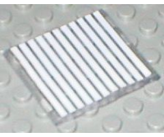 Glass for Window 4 x 4 x 3 Roof with 11 White Stripes Pattern (Sticker) - Sets 6380 / 6398