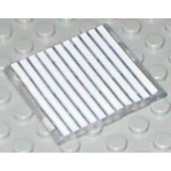 Glass for Window 4 x 4 x 3 Roof with 11 White Stripes Pattern (Sticker) - Sets 6380 / 6398