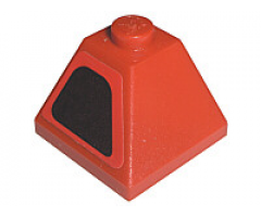 Slope 45 2 x 2 Double Convex with Intake on Red Background Pattern Model Left Side (Sticker) - Sets 8143 / 8671