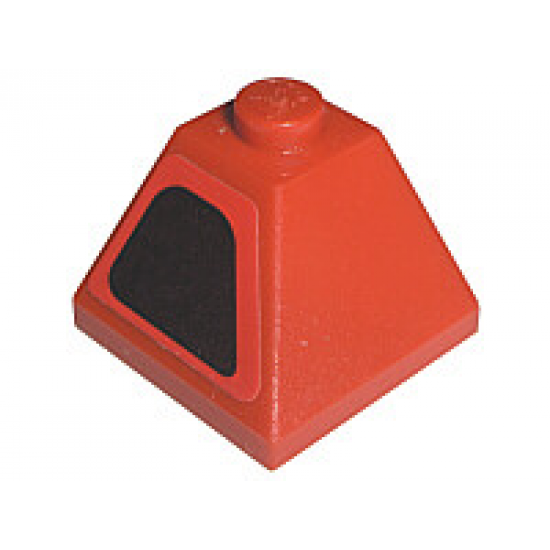 Slope 45 2 x 2 Double Convex with Intake on Red Background Pattern Model Left Side (Sticker) - Sets 8143 / 8671