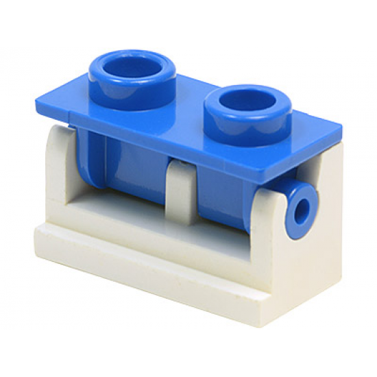 Hinge Brick 1 x 2 Base with Blue Hinge Brick 1 x 2 Top Plate (3937 / 3938)