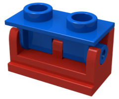 Hinge Brick 1 x 2 Base with Blue Hinge Brick 1 x 2 Top Plate (3937 / 3938)