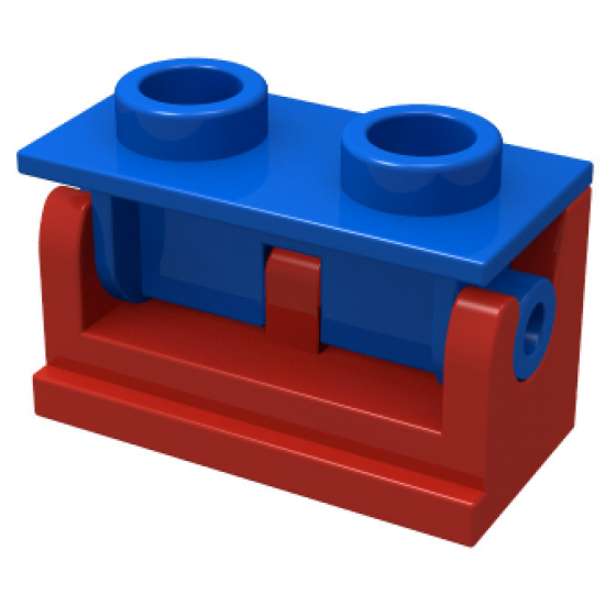 Hinge Brick 1 x 2 Base with Blue Hinge Brick 1 x 2 Top Plate (3937 / 3938)