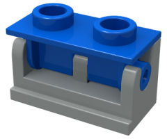 Hinge Brick 1 x 2 Base with Blue Hinge Brick 1 x 2 Top Plate (3937 / 3938)