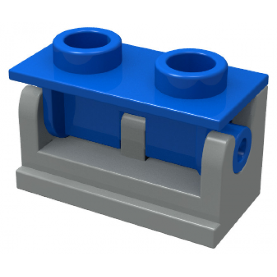 Hinge Brick 1 x 2 Base with Blue Hinge Brick 1 x 2 Top Plate (3937 / 3938)