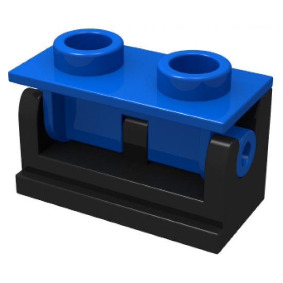 Hinge Brick 1 x 2 Base with Blue Hinge Brick 1 x 2 Top Plate (3937 / 3938)