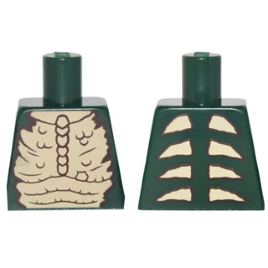Torso Tan Bare Chest with Bones and Spikes Pattern