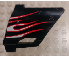 Technic, Panel Fairing #22 Large Short, Small Hole, Side A with White Flames with Red Border Pattern (Sticker) - Set 8682