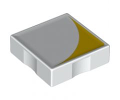 Duplo, Tile 2 x 2 with Shape Yellow Inverse Quarter Circle Pattern
