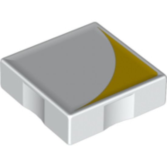 Duplo, Tile 2 x 2 with Shape Yellow Inverse Quarter Circle Pattern