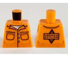 Torso Prison Jumpsuit, White Undershirt, Black 'ARKHAM ASYLUM' Front and Back Pattern