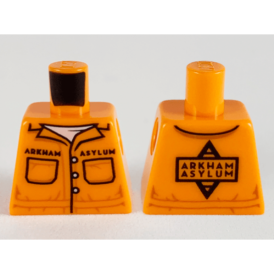 Torso Prison Jumpsuit, White Undershirt, Black 'ARKHAM ASYLUM' Front and Back Pattern