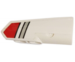 Technic, Panel Fairing #21 Very Small Smooth, Side B with Red and Silver Stripes Pattern (Sticker) - Set 42057