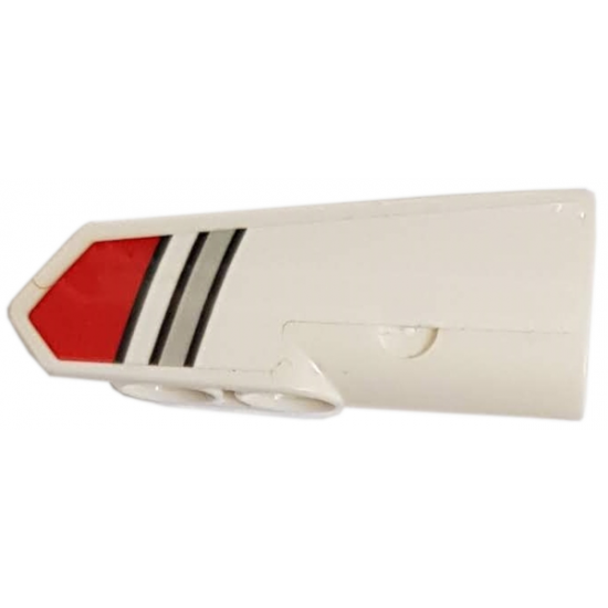 Technic, Panel Fairing #21 Very Small Smooth, Side B with Red and Silver Stripes Pattern (Sticker) - Set 42057