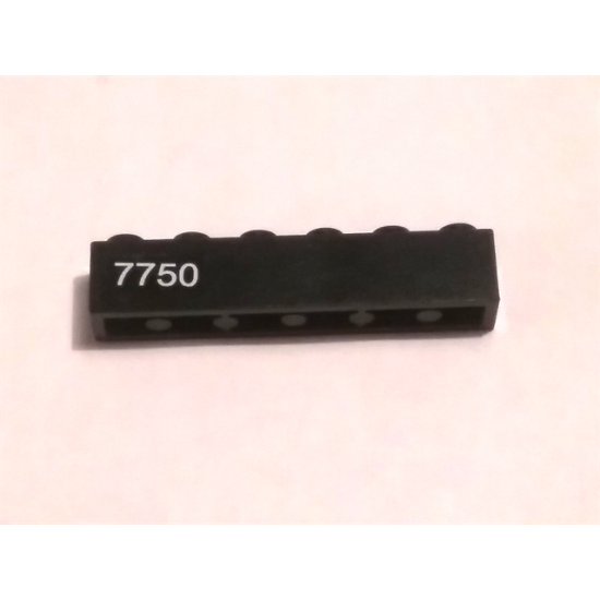 Brick 1 x 6 with White '7750' Pattern Model Left Side (Sticker) - Set 7750