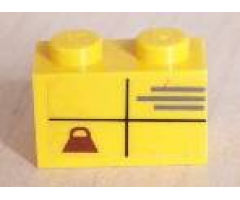 Brick 1 x 2 with Parcel with Weight Pattern (Sticker) - Set 2150