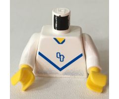 Torso Soccer Blue Chevron and No. 7 Front and Back Pattern / White Arms / Yellow Hands