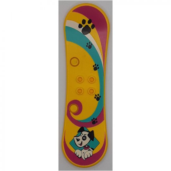 Scala Utensil Skateboard with Purple Arcs and Paw Print Pattern (Set 3122)