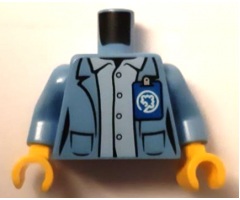 Torso Shirt, Jacket and Cognitive Logo Pattern / Medium Blue Arms / Yellow Hands
