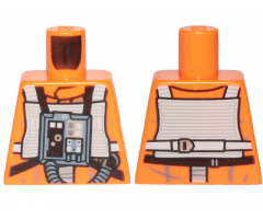 Torso SW Rebel Pilot with Askew Front Panel, Black and White Belts with Buckles on Back Pattern