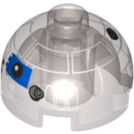 Brick, Round 2 x 2 Dome Top with Blue Pattern (Imperial Astromech)